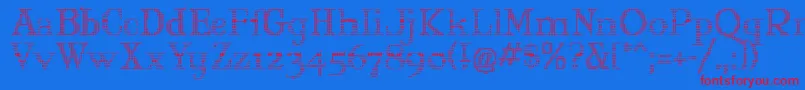 Maryjo Font – Red Fonts on Blue Background