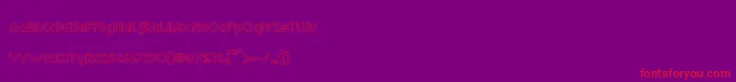 RmPlaytimeMedium-Schriftart – Rote Schriften auf violettem Hintergrund