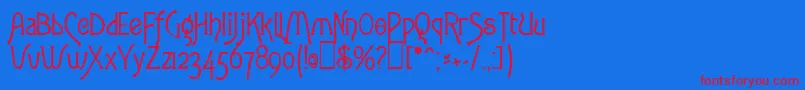 Neaten Font – Red Fonts on Blue Background