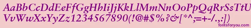 SabonLtBoldItalic Font – Purple Fonts on Pink Background