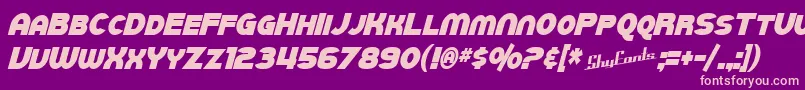 SfJuggernautCondensedBoldItalic Font – Pink Fonts on Purple Background