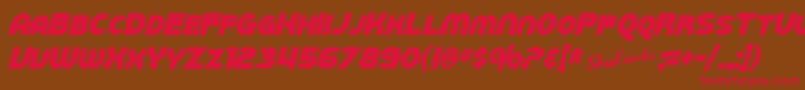 SfJuggernautCondensedBoldItalic Font – Red Fonts on Brown Background
