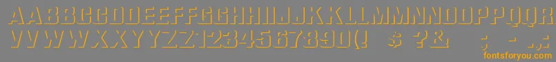 フォントReliefGroteskWide – オレンジの文字は灰色の背景にあります。