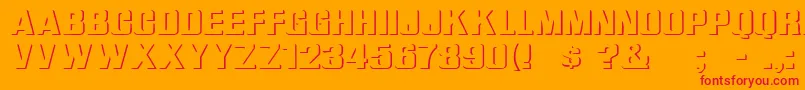 ReliefGroteskWide Font – Red Fonts on Orange Background