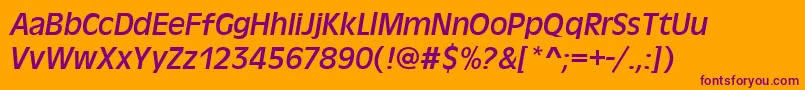 AntiqueolitItalic Font – Purple Fonts on Orange Background