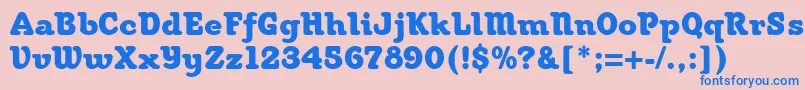 Woodstock Font – Blue Fonts on Pink Background