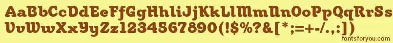 Шрифт Woodstock – коричневые шрифты на жёлтом фоне