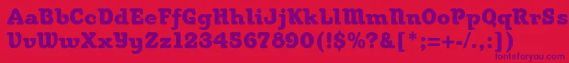 Шрифт Woodstock – фиолетовые шрифты на красном фоне