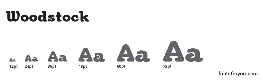 Woodstock Font Sizes