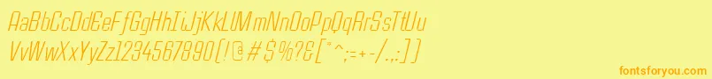 Fonte CasestudynooneLtLightItalic – fontes laranjas em um fundo amarelo