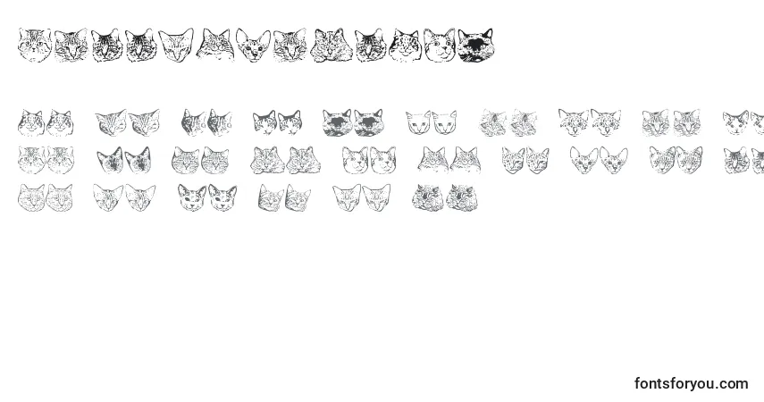 Czcionka KittyprintAoe – alfabet, cyfry, specjalne znaki