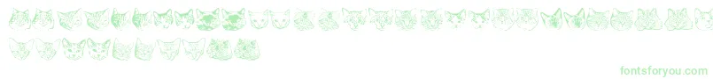 KittyprintAoe Font – Green Fonts on White Background