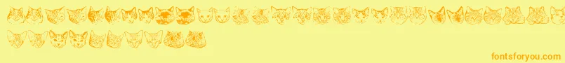 KittyprintAoe Font – Orange Fonts on Yellow Background