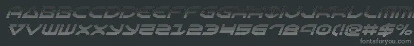 Oberongradital-fontti – harmaat kirjasimet mustalla taustalla