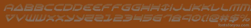 Oberongradital-fontti – harmaat kirjasimet ruskealla taustalla
