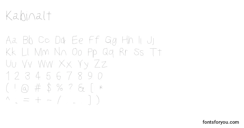 Шрифт Kabinalt – алфавит, цифры, специальные символы