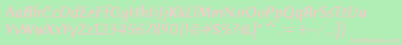 HumanaSansMdItcTtMediumita Font – Pink Fonts on Green Background