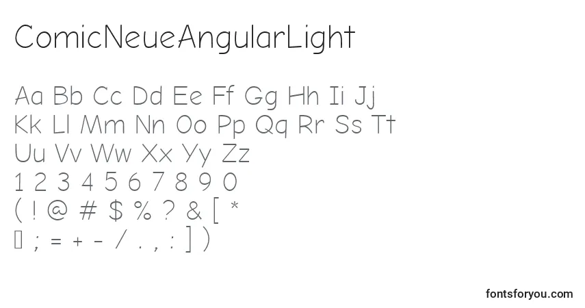 A fonte ComicNeueAngularLight – alfabeto, números, caracteres especiais