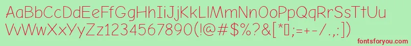 ComicNeueAngularLight Font – Red Fonts on Green Background
