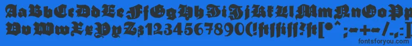 Ganzgrobegotisch Font – Black Fonts on Blue Background