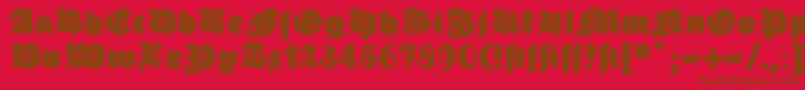 Ganzgrobegotisch Font – Brown Fonts on Red Background