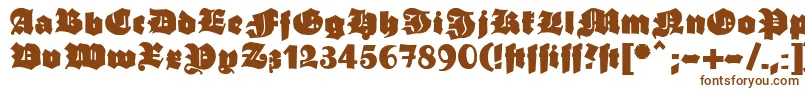 Ganzgrobegotisch-fontti – ruskeat fontit valkoisella taustalla
