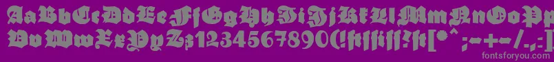 Ganzgrobegotisch Font – Gray Fonts on Purple Background