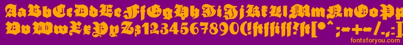 fuente Ganzgrobegotisch – Fuentes Naranjas Sobre Fondo Morado