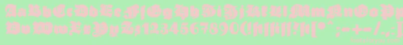 Ganzgrobegotisch Font – Pink Fonts on Green Background