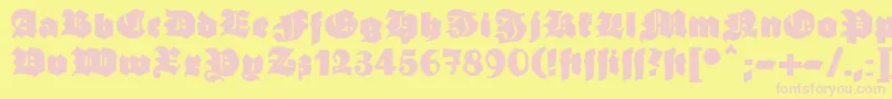 Шрифт Ganzgrobegotisch – розовые шрифты на жёлтом фоне