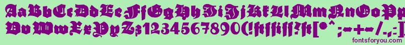 Ganzgrobegotisch Font – Purple Fonts on Green Background