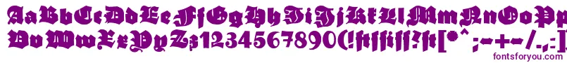 Ganzgrobegotisch Font – Purple Fonts on White Background