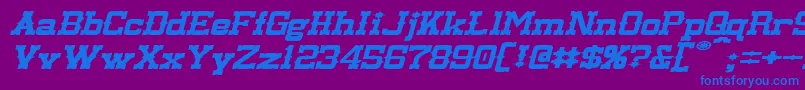 LassiterExtendedItalic Font – Blue Fonts on Purple Background