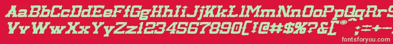 フォントLassiterExtendedItalic – 赤い背景に緑の文字