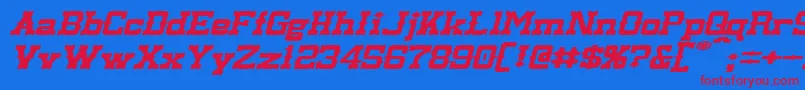 LassiterExtendedItalic Font – Red Fonts on Blue Background