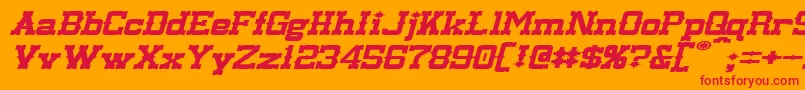 フォントLassiterExtendedItalic – オレンジの背景に赤い文字