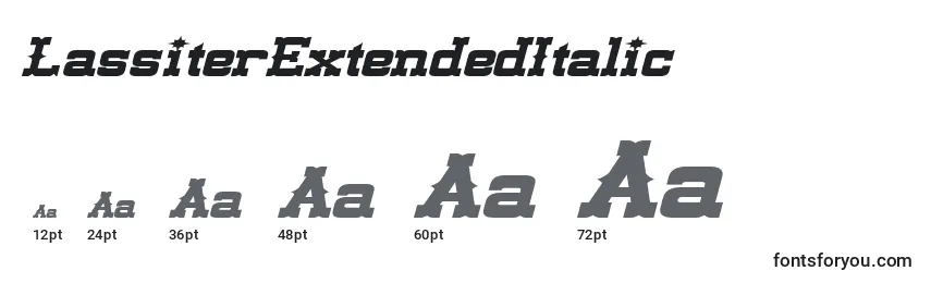 Размеры шрифта LassiterExtendedItalic