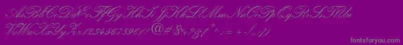 HeatherScriptTwo Font – Gray Fonts on Purple Background