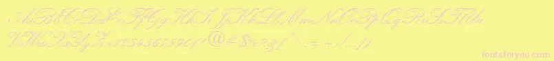 HeatherScriptTwo Font – Pink Fonts on Yellow Background