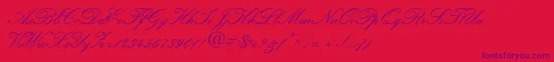 HeatherScriptTwo Font – Purple Fonts on Red Background
