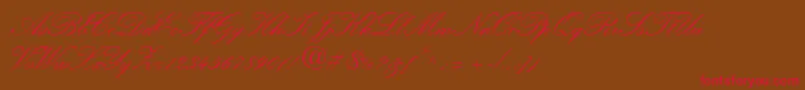 HeatherScriptTwo Font – Red Fonts on Brown Background