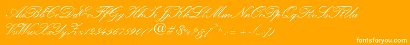 HeatherScriptTwo Font – White Fonts on Orange Background