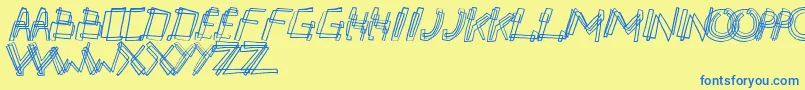 Partyline Font – Blue Fonts on Yellow Background