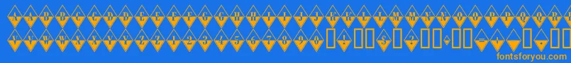 Więcej informacji o czcionce A Rombybwregular Czcionka A Rombybwregular – pomarańczowe czcionki na niebieskim tle