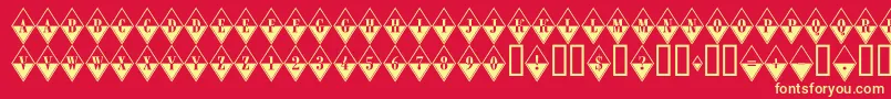 A Rombybwregular Font – Yellow Fonts on Red Background