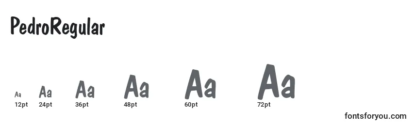 PedroRegular Font Sizes