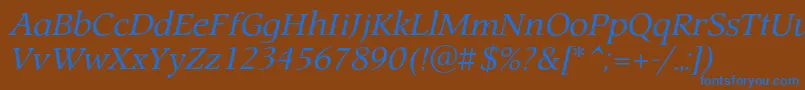 ProspectcItalic Font – Blue Fonts on Brown Background