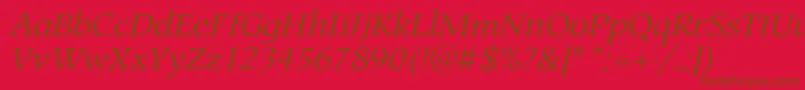 ProspectcItalic Font – Brown Fonts on Red Background