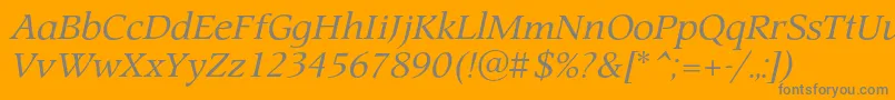 Подробнее о шрифте ProspectcItalic Шрифт ProspectcItalic – серые шрифты на оранжевом фоне