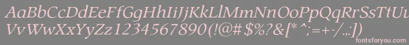 ProspectcItalic Font – Pink Fonts on Gray Background